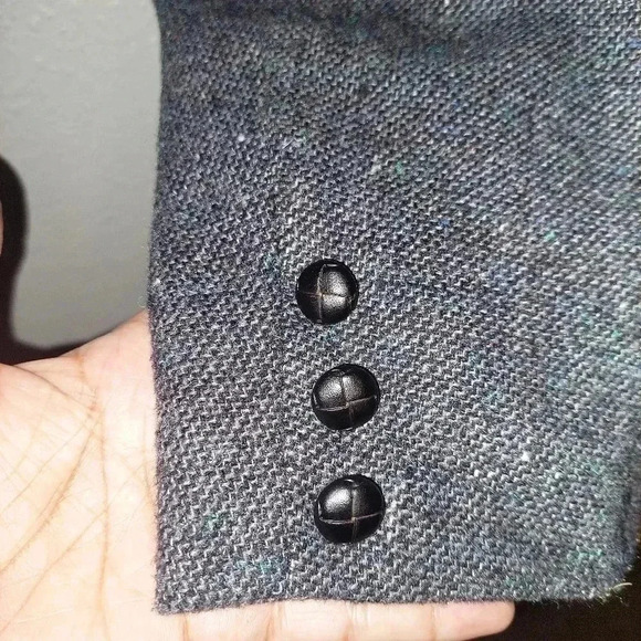 VTG PIONEER WEAR SPORTCOAT 48L WESTERN GREY Tweed W/Colored THREADS Wool Blend - Picture 8 of 14